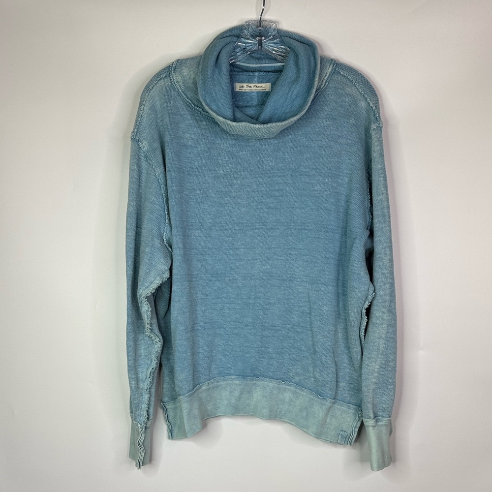 We The Free The Free Timmy Turtleneck Blue Wash Sweatshirt Size Small